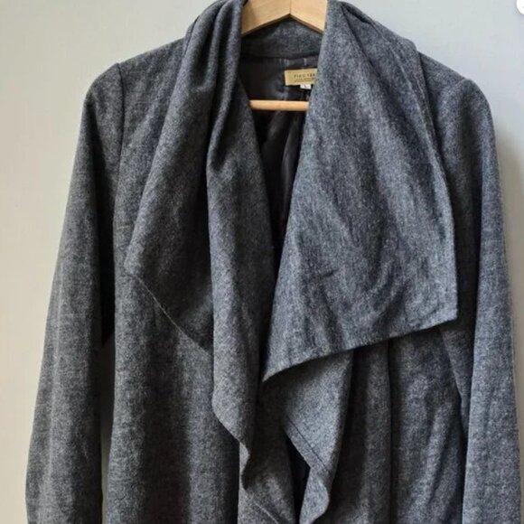 Piko 1988 Charcoal Gray Wool Lined Waterfall Duster Cardigan Jacket Size Large - Picture 1 of 7